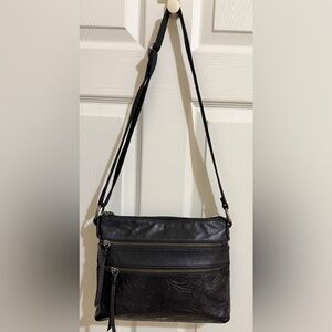 THE SAK ‘Black Leaf’ Reseda Leather Crossbody Bag
